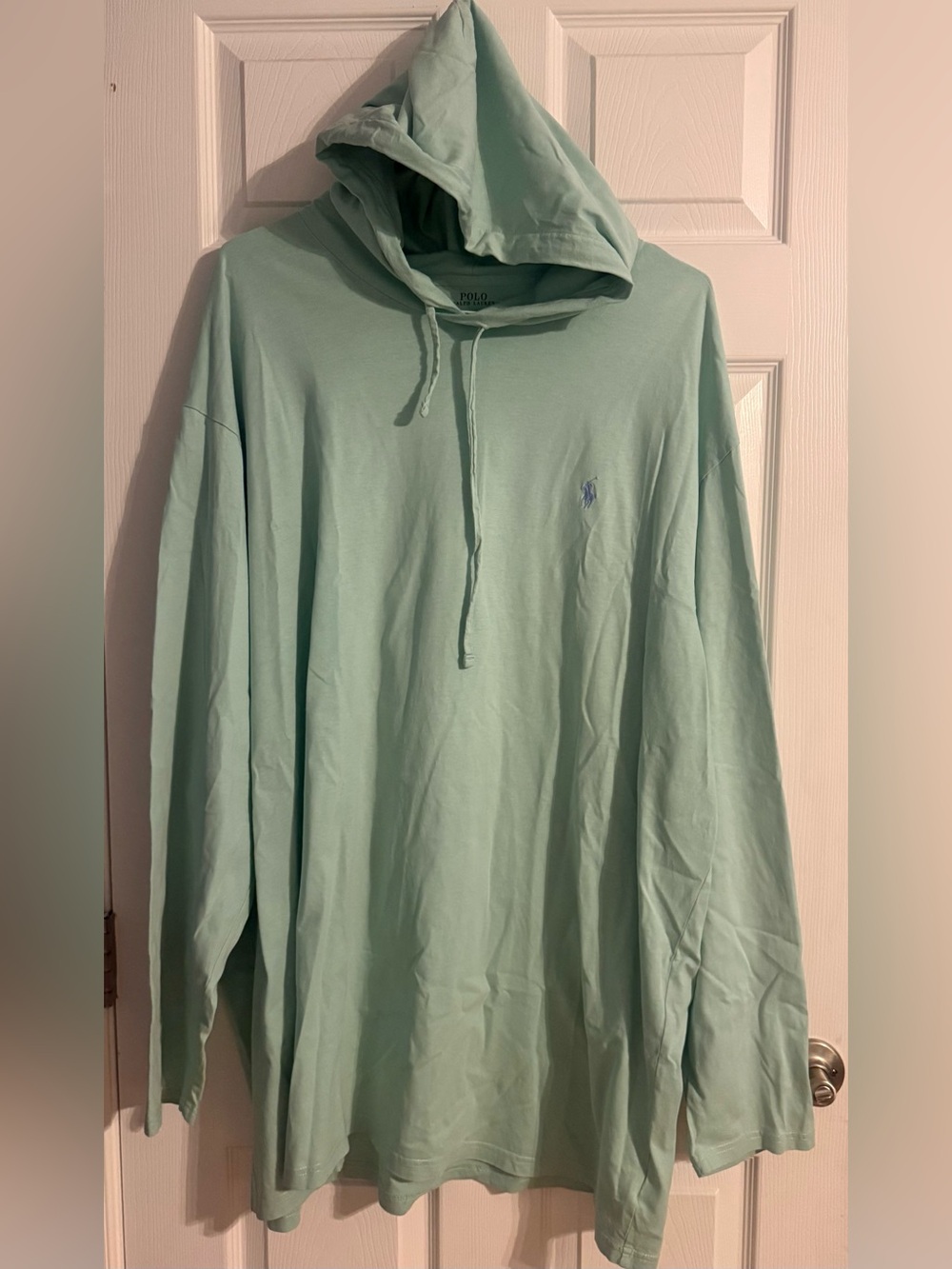 Polo Ralph Lauren Men’s Mint Green Long Sleeve Hooded Shirt Size 4XB